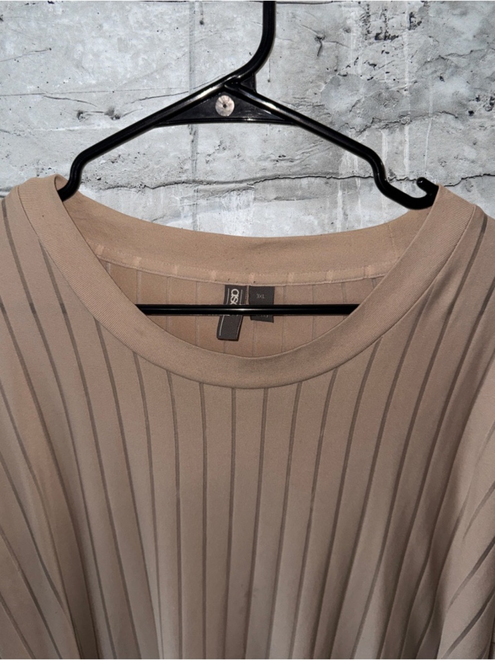 ASOS Ribbed Short Sleeve Tunic Top - Beige - Picture 2 of 4